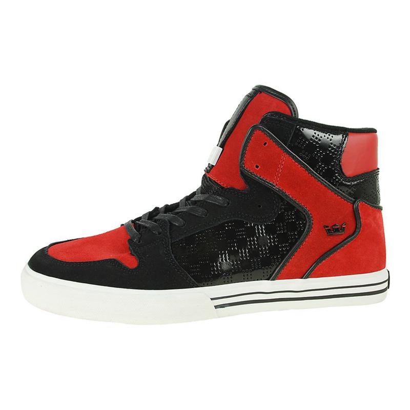 Supra VAIDER Sneaker High Damen Schwarz Rot Sale ABDEP7514